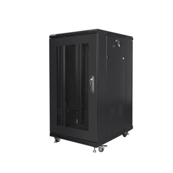 Комуникационен шкаф Lanberg FF01-6822-23B, 19", 22U, 115.9 x 80 x 60 cm, товароносимост до 800кг, черен | JAR Computers Lanberg FF01-6822-23B