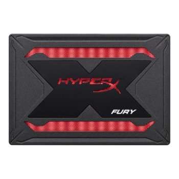 Памет SSD 240GB, HyperX Fury RGB, SATA III 6Gb/s, 2.5" (6.35 cm), скорост на четене 480 MB/s, скорост на запис 550 MB/s, RGB подсветка | JAR Computers SSD 240GB HyperX FURY RGB SHFR200/240G