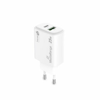 Зарядно устройство MediaRange MRMA112-2, от контакт към 1x USB-A/1x USB-C, 12.0V/2.08A, 25W, бяло | JAR Computers MediaRange MRMA112-2