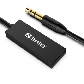 Bluetooth ресивър (приемник) Sandberg SNB-450-11, Bluetooth 5.0, Aux-in, USB Type A, черен | JAR Computers Sandberg SNB-450-11