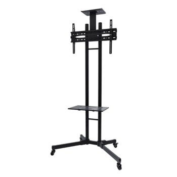 Стойка за монитор/телевизор Neomounts PLASMA-M1700E, за под, за екрани от 32" до 70", VESA до 600 x 400, до 50кг, регулируема, управление на кабели, с колела, черна | JAR Computers Neomounts PLASMA-M1700E