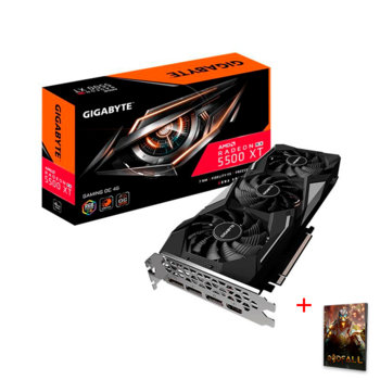 Видео карта AMD Radeon RX 5500 XT с подарък игра Godfall, 4GB, Gigabyte Gaming OC, PCI-E 4.0, GDDR6, 128bit, 3x DisplayPort, HDMI | JAR Computers Gigabyte Radeon RX 5500 XT Gaming OC 4GB