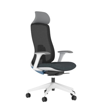 Работен стол Antares DARIO GREY, до 120кг, дамаска/мрежа, синхронен механизъм, коригиране на дълбочината, заключване в позиция, лумбална опора, ергономичен, сив | JAR Computers Работен стол Antares DARIO GREY