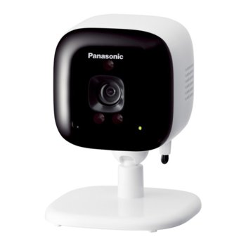 Камера Panasonic KX-HNC200FXW, за система "умен дом" за контрол в дома, безжична, 0.3Mpix(640x480), засича движение, вградени микрофон и говорител, нощен режим, външен/вътрешен обхват 300/50м, microSDHC слот, вътрешна | JAR Computers Panasonic KX-HNC200FXW