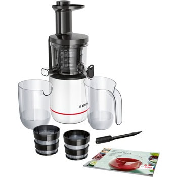 Сокоизтисквачка Bosch MESM500W, Juicer, 1 скорост, 1.3 л кана за пулп, изключително лесна за сглобяване и съхранение, 150W, бяла | JAR Computers Bosch MESM500W, Juicer