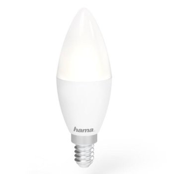 LED крушка Hama WiFi-LED 176583, E14, 5.5W, 470 lm, 2700K - 6500К, топло бялa, RGB, димираща, Wi-Fi | JAR Computers Hama WiFi-LED 176583