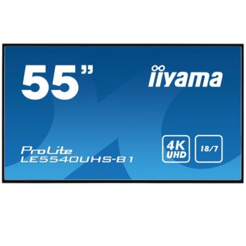 Публичен дисплей Iiyama LE5540UHS-B1, 54.6"(138.6 cm) 4K UHD AMVA3 LED, VGA, DVI, HDMI, LAN, USB image
