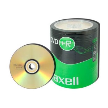 Оптичен носител DVD+R 4.7GB, Maxell, 100 бр. | JAR Computers DVD+ R MAXELL 16x 100 бр