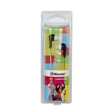 Слушалки Msnonic, тип "тапи", 3.5mm жак, черни | JAR Computers Msonic black earplugs
