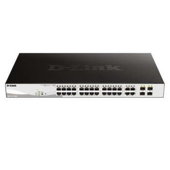 Суич D-Link DGS-1210-26, 24x 10/100/1000Base-T ports, 2x 100/1000 SFP uplink ports | JAR Computers D-Link DGS-1210-26