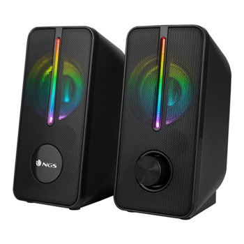 Тонколони NGS GSX-150B, 2.0, 12W, USB, AUX, черна, RGB подсветка | JAR Computers NGS GSX-150