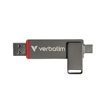 Памет SSD 128GB, Verbatim Dual QuickStick, USB 3.2 Gen 1 Type-A/C, външна, скорост на четене до 510MB/s, скорост на запис до 460MB/s | JAR Computers Verbatim Dual QuickStick 128GB 32040