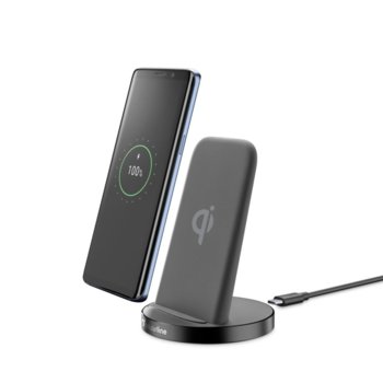 Безжично зарядно Cellular Line, Qi стандарт, черно | JAR Computers Cellular Line Wireless Charger