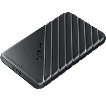 Кутия 2.5" (6.35 cm), Orico 25PW1-C3-BK-EP, за 2.5" (6.35 cm) HDD/SSD, SATA3, USB C, черна | JAR Computers Orico 25PW1-C3-BK-EP