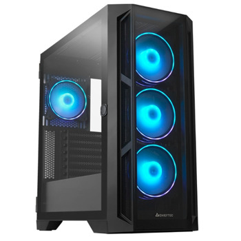Кутия Chieftec Apex, Mini-ITX/mATX/ATX/E-ATX, 1x USB 3.2 Gen 2 Type-C, с прозорец, черна, без захранване | JAR Computers Chieftec Apex GA-01B-TG-OP