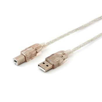 Кабел Manhattan, USB Type A(м) към USB Type B(м), 1.8m, прозрачен | JAR Computers Manhattan USB B 1.8m transparent