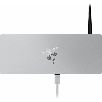 Докинг станция Razer Thunderbolt 4 Dock Mercury (RC21-01690200-R3G1), 4x USB C (Thunderbolt 4), 3x USB A, 1x AUX, 1x RJ45, 1x SD четец, RGB подсветка, бяла | JAR Computers Razer Thunderbolt 4 Dock Mercur RC21-01690100-R3G1