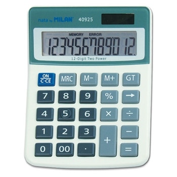 Калкулатор Milan 40925BL, 12 разряден дисплей, настолен, 3 memory бутона, автоматично изключване, син, 10бр. | JAR Computers Milan 40925BL