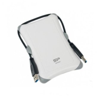 Твърд диск 2TB, SILICON POWER Armor A30, външен, 2.5" (6.35 cm), USB 3.0, бял | JAR Computers Външен хард диск SILICON POWER Armor A30 2TB
