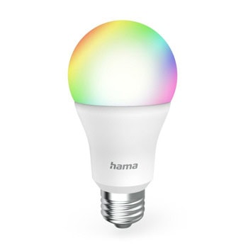 Смарт крушка Hama 176640, E27, 9W, 6500K, RGBW, управление с гласови асистенти Google и Alexa, бяла | JAR Computers Смарт крушка Hama 176640