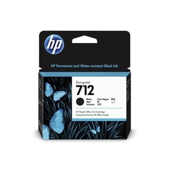 Касета за HP DesignJet T230/T250/T630/T650 24-in T630/T650 36-in, Black, - 3ED71A - HP - Заб.: 80ml капацитет | JAR Computers HP 712 80ml Black Ink Cartridge 3ED71A