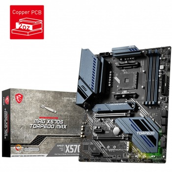 Дънна платка MSI MAG X570S TORPEDO MAX, X570, AM4, DDR4, PCI-E 4.0 (HDMI)(CF), 6x SATA 6Gb/s, 2x M.2, 1x USB 3.2 Gen 2 Type-C, ATX | JAR Computers MSI MAG X570S TORPEDO MAX