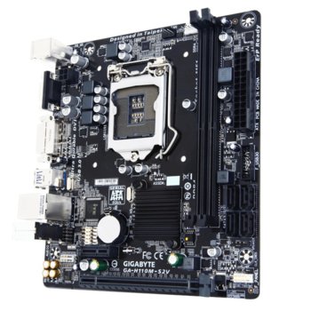 Дънна платка Gigabyte GA-H110M-S2V (rev 1.0), H110, LGA1151, DDR4, PCI-E (DVI&VGA), 4x SATA 6Gb/s, 2x USB 3.0, microATX | JAR Computers Gigabyte GA-H110M-S2V (rev. 1.0)