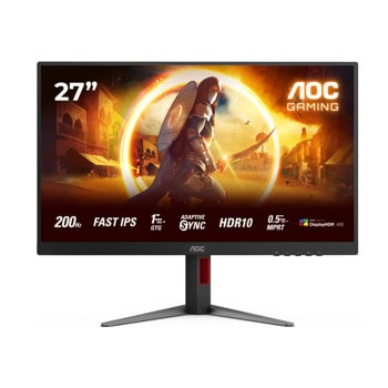 Монитор AOC 27G4HA, 27" (68.58cm) IPS панел, 200Hz, Full HD, 0.5ms, 300cd/m2, DisplayPort, HDMI | JAR Computers AOC 27G4HA