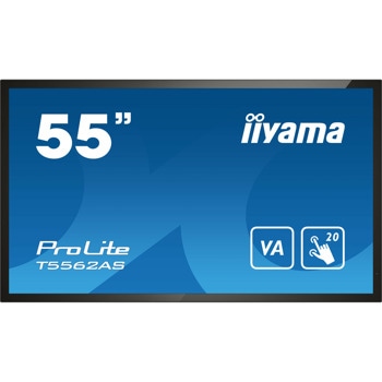 Интерактивен дисплей Iiyama T5562AS-B1, 54.6" (138.6 cm), 4K/UHD VA LED тъч дисплей, HDMI, USB Hub, RS232, LAN | JAR Computers Iiyama T5562AS-B1
