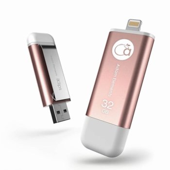 Памет 32GB USB Flash Drive, Adam Elements Silicon iKlips Lightning, USB 3.0/Apple Lightning, розова | JAR Computers Adam Elements iKlips Lightning 32GB ADRAD32GKLPRG