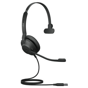 Слушалки Jabra Evolve2 30 S MS Mono, USB-A, микрофон, моно слушалка, 28mm драйвери, сертифицирани за Microsoft Teams, черни | JAR Computers Jabra Evolve2 30 SE USB-A MS Mono