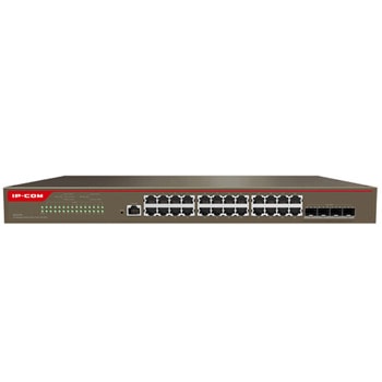 Суич IP-COM G5328X, 24 порта, 24x 10/100/1000Mbps, 4x 10G SFP+, 1x RJ45 console | JAR Computers IP-COM G5328X