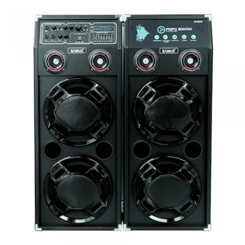 Тонколони Samus Karaoke 8, 3000W RMS, FM радио, Bluetooth, AUX, USB, SD карта, 2200mAh батерия, черни | JAR Computers Samus Twin Sound 20