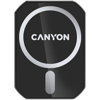 Безжично зарядно устройство Canyon CM-15 (CNE-CCA15B01), от USB-C към безжично зареждане, със стойка за кола, съвместимо с Apple iPhone 12/13, 9V, 3A, 15W, черно | JAR Computers Canyon CNE-CCA15B01