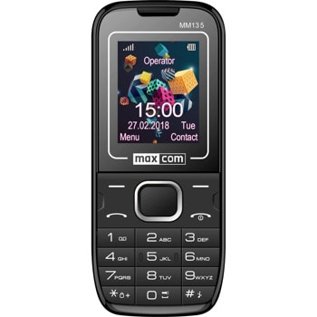 GSM Maxcon MM135 (син), поддържа 2 sim карти, 1.77" (4.49 cm)дисплей, 0.8 MP камера, 4GB Flash памет (+microSD слот), 3.5мм jack | JAR Computers Maxcon MM135 DS Blue