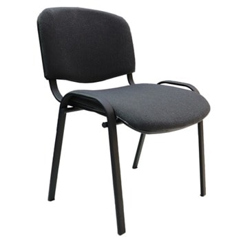 Посетителски стол ISO Black, до 120кг, дамаска, метал, тъмносив | JAR Computers ISO Black ON4010100370