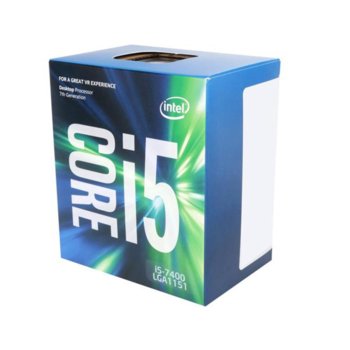 Процесор Intel Core i5-7400 четириядрен (3.0/3.5GHz, 6MB Cache, 350MHz-1.00GHz GPU, LGA1151) BOX, с охлаждане | JAR Computers Intel Core i5-7400 3.0/3.5GHz 6MB LGA1151 BOX