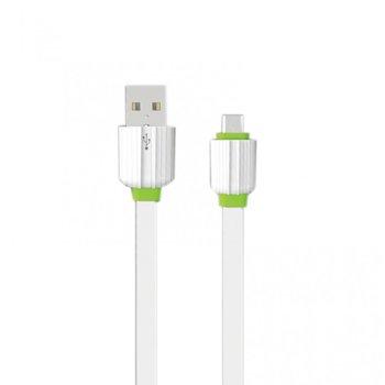 Кабел EMY, Micro USB(м), 1m., бял, 10бр.
