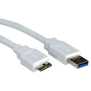 Кабел Roline S3051, от USB A(м) към USB Micro B(10-pin)(м), 0.8m, бял | JAR Computers Roline S3051 USB A(м) към USB Micro B(10-pin)(м)