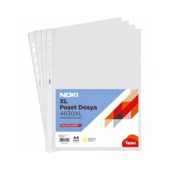 Джоб NOKI Extra, за документи с формат до А4, дебелина 50 микрона, прозрачен, 100 броя | JAR Computers Exxo Extra