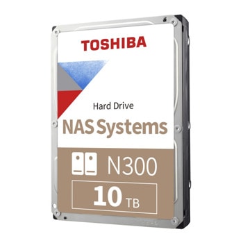 Твърд диск 10TB Toshiba N300 NAS, SATA 6Gb/s, 7200rpm, 256MB, 3.5" (8.89cm) | JAR Computers Toshiba 10TB N300 HDWG11AEZSTAU