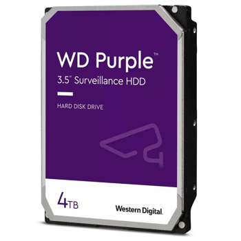 Твърд диск 4TB Western Digital Purple Surveillance (WD43PURZ), SATA 6Gb/s, 256MB кеш, 3.5" (8.89cm) | JAR Computers Western Digital Purple Surveillance 4TB WD43PURZ