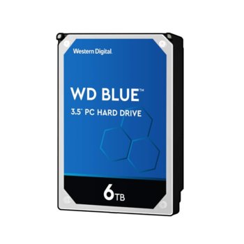 Твърд диск 6TB WD Blue PC, SATA 6GB/s, 5400 rpm, 256MB, 3.5" (8.89cm) | JAR Computers Western Digital 6TB WD Blue WD60EZAZ