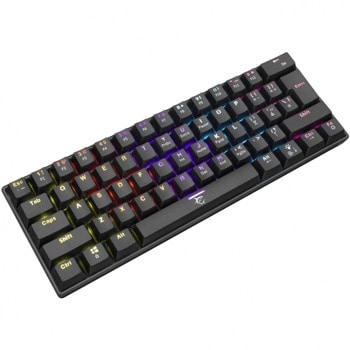 Клавиатура SBOX WHITE SHARK SHINOBI, гейминг, механична, сини суичове, RGB подсветка, черна, USB image