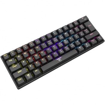 Клавиатура SBOX WHITE SHARK SHINOBI, гейминг, механична, сини суичове, RGB подсветка, черна, USB | JAR Computers SBOX SHINOBI-B