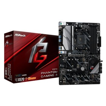 Дънна платка ASRock X570 Phantom Gaming 4, X570, AM4, PCIe 4.0 (DisplayPort&HDMI)(CFX), 8x SATA3 6.0 Gb/s, 1x Hyper M.2 Socket, 6x USB 3.2 Gen1, ATX | JAR Computers ASRock X570 Phantom Gaming 4