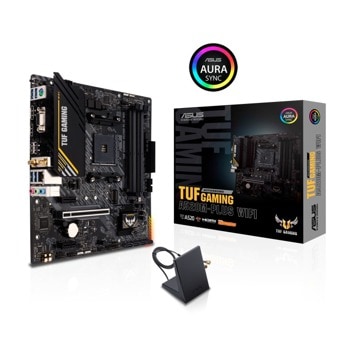 Дънна платка Asus TUF GAMING A520M-PLUS WIFI, A520, DDR4, PCI-E 3.0 (DP/HDMI/VGA), 4x SATA 6Gb/s, 1x M.2, 4x USB 3.2 Gen 1, Wi-Fi, Bluetooth, Micro ATX | JAR Computers Asus TUF GAMING A520M-PLUS WIFI