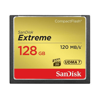 Карта памет 128GB CompactFlash, SanDisk Extreme, скорост на четене до 120MB/s, скорост на запис до 85MB/s | JAR Computers SanDisk SDCFXSB-128G-G46
