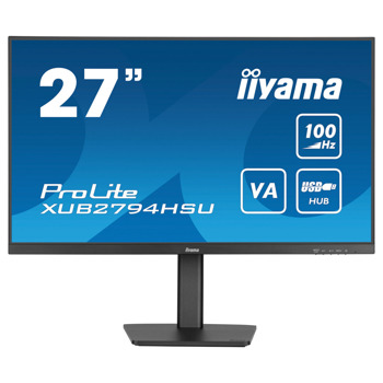 Монитор Iiyama XUB2794HSU-B6, 27" (68.58 cm) VA панел, 100Hz, Full HD, 1ms, 80 000 000:1, 250 cd/m2, DisplayPort, HDMI, USB | JAR Computers IIYAMA XUB2794HSU-B6