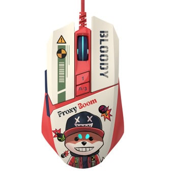 Мишка A4Tech Bloody W63 Max, оптична (12 000dpi), жична, USB, червена, гейминг, RGB подсветка | JAR Computers A4Tech Bloody W63 Max